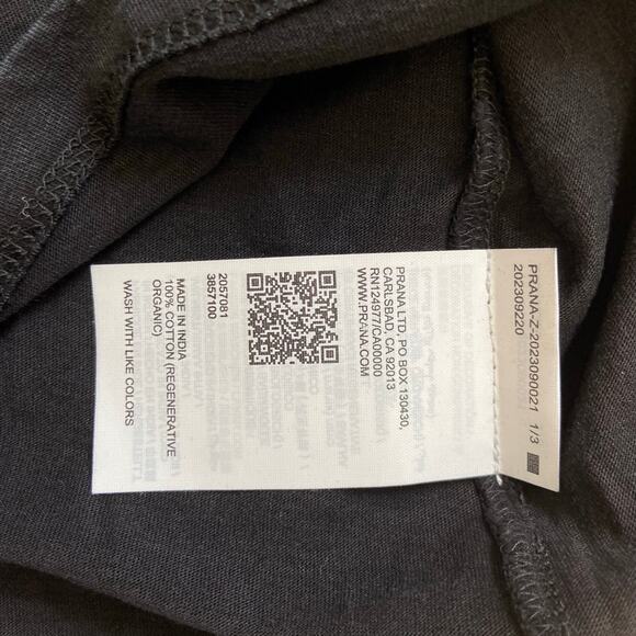 Prana Everyday Tank Womens M Black Vintage Wash Standard Fit Regenerative Cotton - Picture 7 of 9